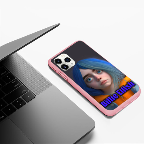 Чехол для iPhone 11 Pro Max матовый с принтом Портрет Билли Айлиш в исполнении нейросети, фото #5