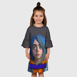 Детское платье 3D Портрет Билли Айлиш в исполнении нейросети - фото 2