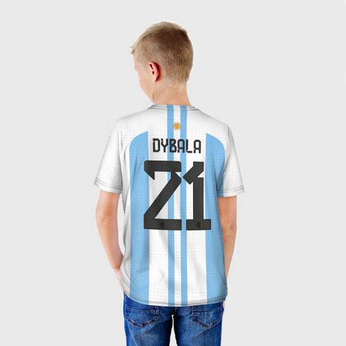 Детская футболка 3D Дибала форма сборной Аргентины домашняя, цвет 3D печать - фото 4