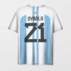 Мужская футболка 3D Дибала форма сборной Аргентины домашняя