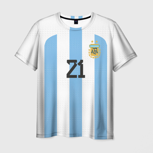 Мужская футболка 3D Дибала форма сборной Аргентины домашняя, цвет 3D печать