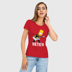 Женская футболка хлопок Slim Mayhem Барт Симпсон рокер - фото 2