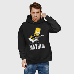 Мужское худи Oversize хлопок Mayhem Барт Симпсон рокер - фото 2