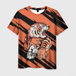 Мужская футболка 3D Angry tiger - Japanese style