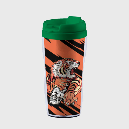 Термокружка-непроливайка Angry tiger - Japanese style, цвет зеленый