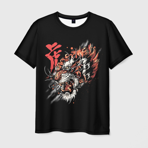 Мужская футболка 3D Tora tiger, цвет 3D печать