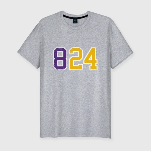 Мужская футболка хлопок Slim Kobe Bryant numbers