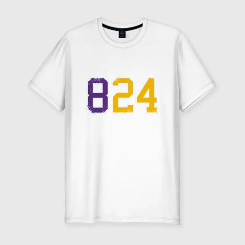 Мужская футболка хлопок Slim Kobe Bryant numbers