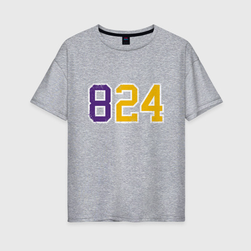 Женская футболка хлопок Oversize с принтом Kobe Bryant numbers, вид спереди #2