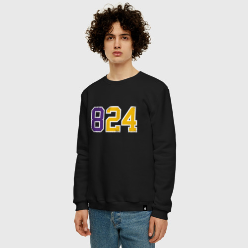 Мужской свитшот хлопок с принтом Kobe Bryant numbers, фото на моделе #1