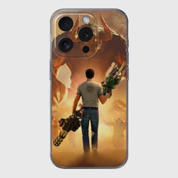 Чехол для iPhone 15 Pro силиконовый с защитой камеры Serious Sam