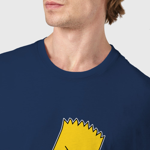 Мужская футболка хлопок In Flames Барт Симпсон рокер, цвет темно-синий - фото 6