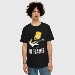 Мужская футболка хлопок Oversize In Flames Барт Симпсон рокер - фото 2