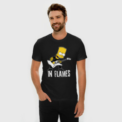 Мужская футболка хлопок Slim In Flames Барт Симпсон рокер - фото 2