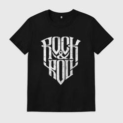 Мужская футболка хлопок Rock and Roll щит