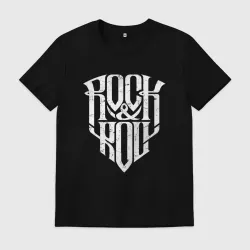 Мужская футболка хлопок Rock and Roll щит