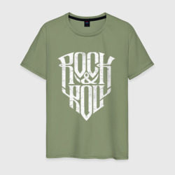 Мужская футболка хлопок Rock and Roll щит