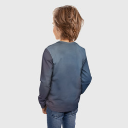 Лонгслив с принтом Котик в мешке для ребенка, вид на модели сзади №2. Цвет основы: белый
