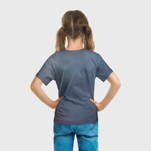 Детская футболка 3D с принтом Котик в мешке, вид сзади #2