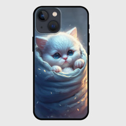 Чехол для iPhone 13 mini Котик в мешке