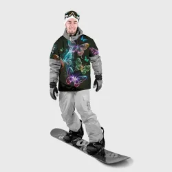 Накидка на куртку 3D Неоновые дикие бабочки