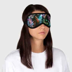 Маска для сна 3D Неоновые дикие бабочки - фото 2