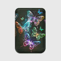Картхолдер Magsafe магнитный Неоновые дикие бабочки