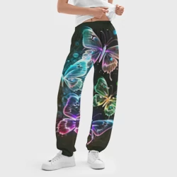 Женские джоггеры оверсайз 3D Неоновые дикие бабочки - фото 2