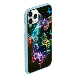 Чехол для iPhone 11 Pro Max матовый Неоновые дикие бабочки - фото 2