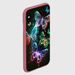 Чехол для iPhone XS Max матовый Неоновые дикие бабочки - фото 2