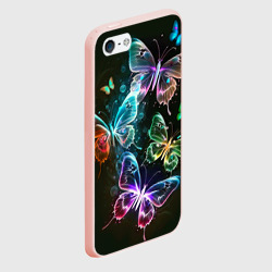 Чехол для iPhone 5/5S матовый Неоновые дикие бабочки - фото 2