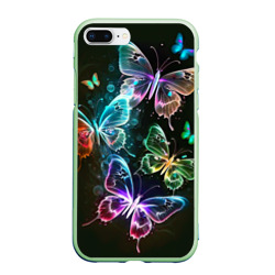 Чехол для iPhone 7Plus/8 Plus матовый Неоновые дикие бабочки