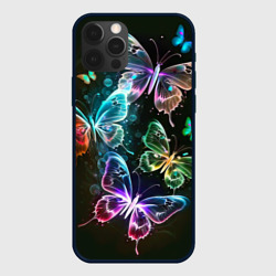 Чехол для iPhone 12 Pro Max Неоновые дикие бабочки
