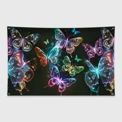 Флаг-баннер Неоновые дикие бабочки