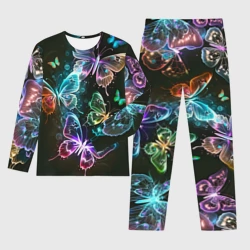 Мужской костюм для дома 3D Неоновые дикие бабочки