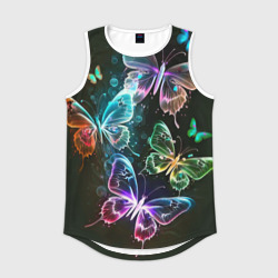 Мужская спортивная майка 3D Неоновые дикие бабочки