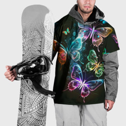 Накидка на куртку 3D Неоновые дикие бабочки