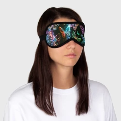 Маска для сна 3D Неоновые дикие бабочки - фото 2