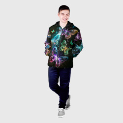 Мужская куртка 3D Неоновые дикие бабочки - фото 2