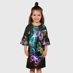 Детское платье 3D Неоновые дикие бабочки - фото 2