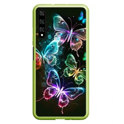 Чехол для Honor 20 Неоновые дикие бабочки