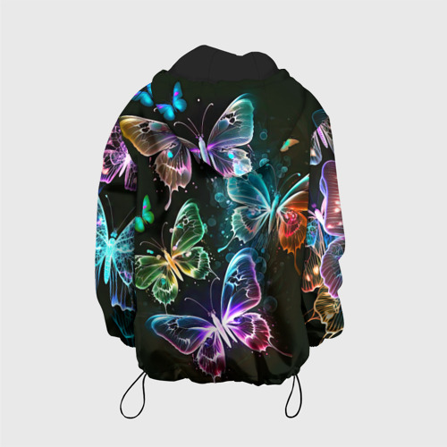 Детская куртка 3D Неоновые дикие бабочки, цвет черный - фото 2