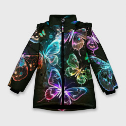 Зимняя куртка для девочек 3D Неоновые дикие бабочки