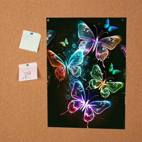 Постер Неоновые дикие бабочки - фото 2