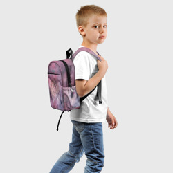 Рюкзак с принтом Мандала гармонии, фиолетовая, космос для ребенка, вид сзади №1. Цвет основы: белый