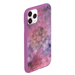 Чехол для iPhone 11 Pro Max матовый Мандала гармонии, фиолетовая, космос - фото 2