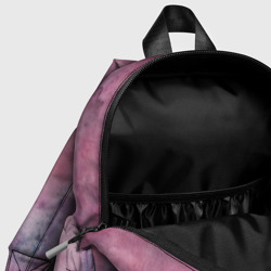 Рюкзак с принтом Мандала гармонии, фиолетовая, космос для ребенка, вид на модели спереди №4. Цвет основы: белый