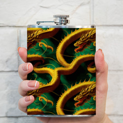 Фляга Китайский золотой дракон в изумрудных водах - фото 2
