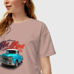 Женская футболка хлопок Oversize Пикап Chevrolet Apache 3100 - фото 2
