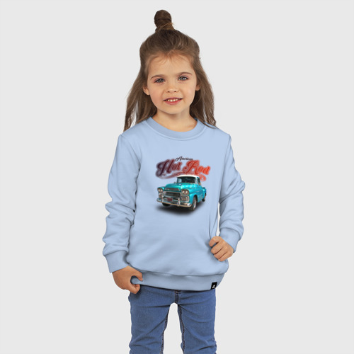 Детский свитшот хлопок Пикап Chevrolet Apache 3100, цвет мягкое небо - фото 3
